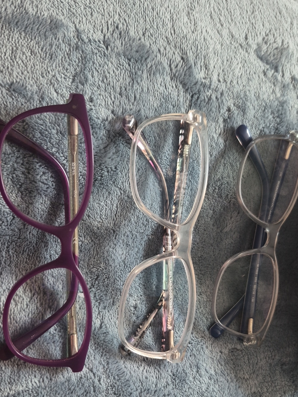 Set of 3 Kids Eyeglass Frames - Purple, Clear, Gray